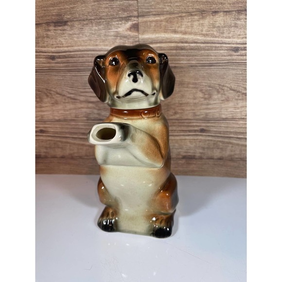 Vintage Erphila Majolica Dachshund Weiner Dog Teapot Germany 6703 B Full‎ Mark